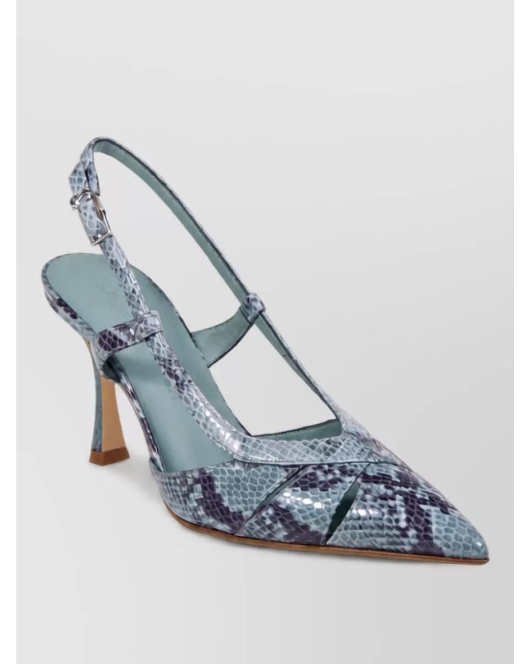 Sergio Levantesi Blue Leather Slingback Mules