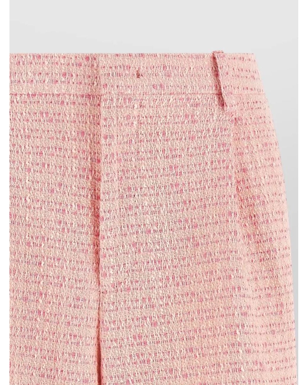 Tagliatore Pink Bouclé Straight-Leg Bermuda Shorts