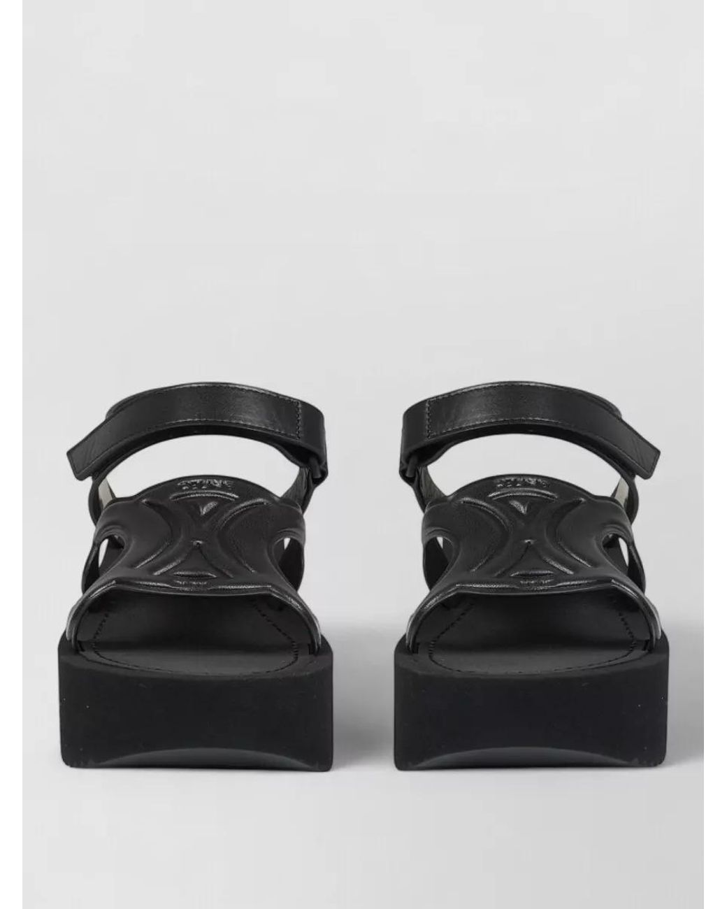 Céline Black Leather Sunny Slides