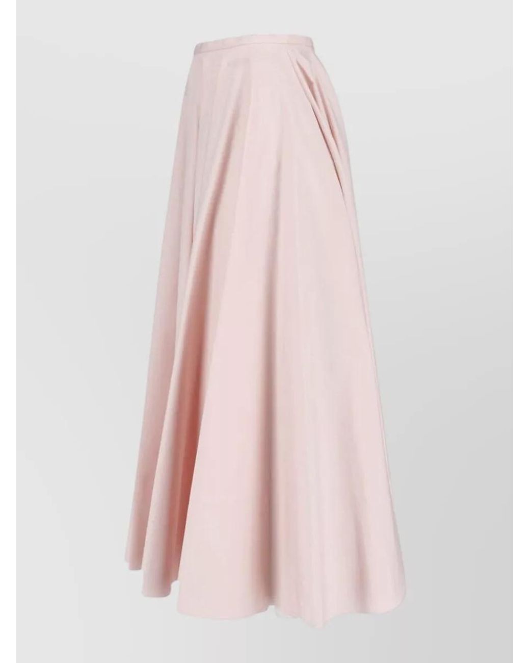 Givenchy Pink Cotton Pleated Long Full Skirt