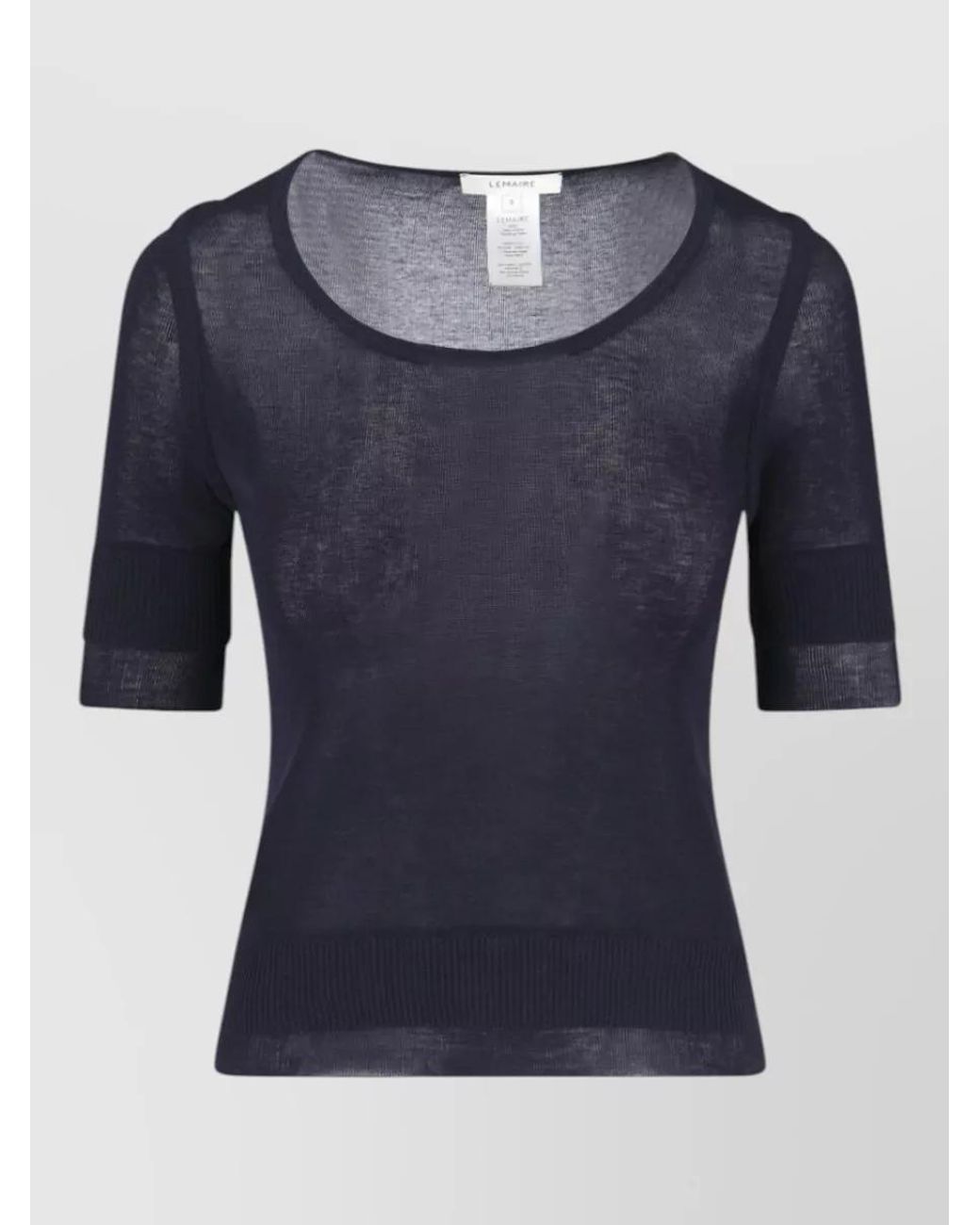 Lemaire Blue Silk Short-Sleeve Top