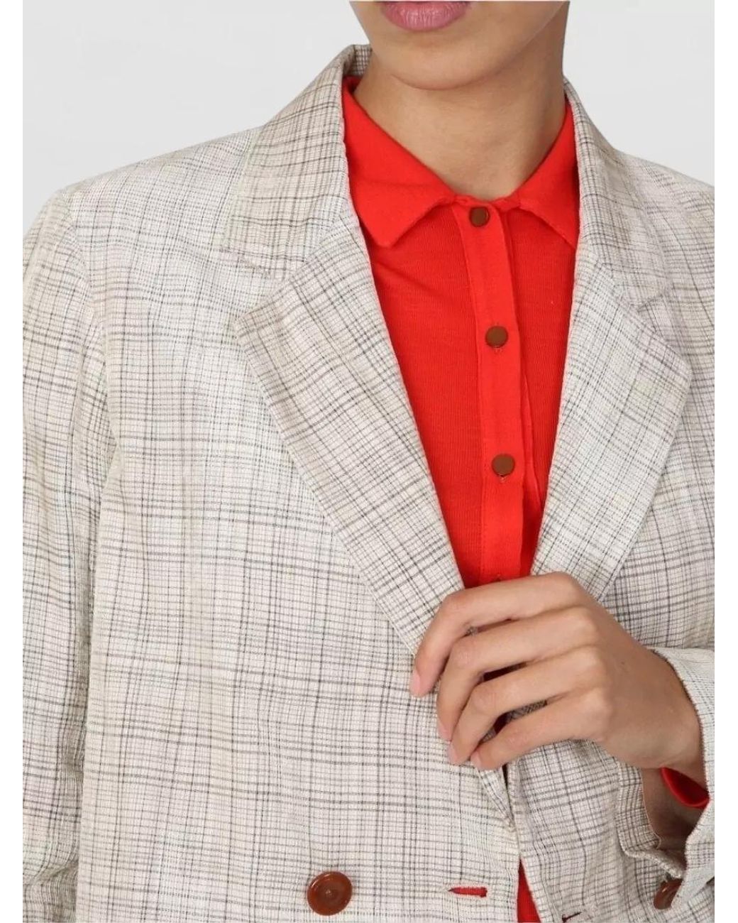 Alysi White Double-Breasted Blazer