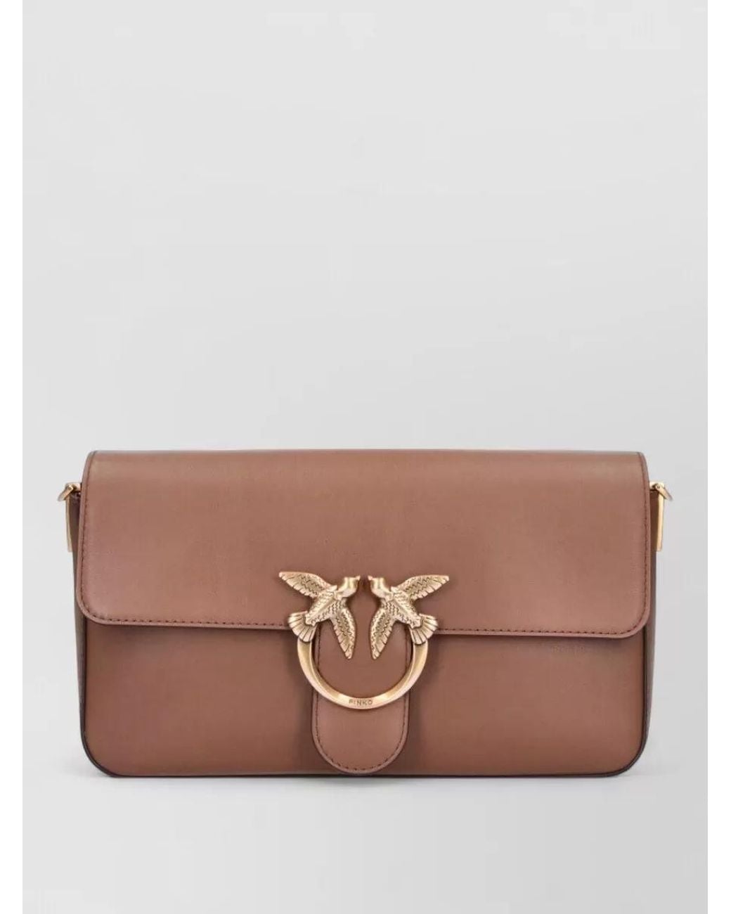 Pinko Brown Na Leather Clutch Bag