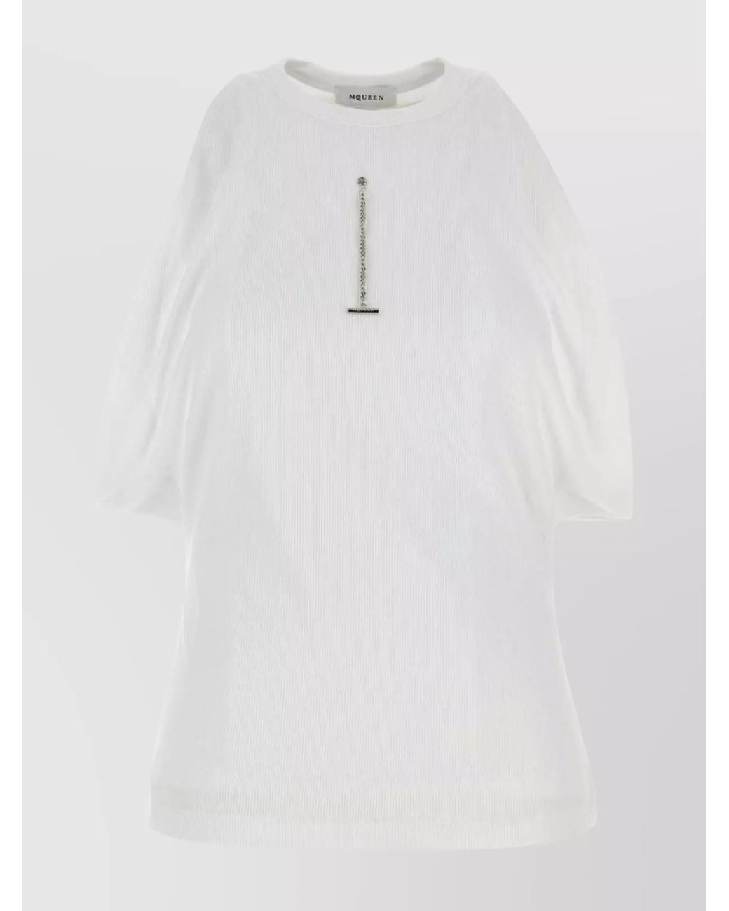 McQueen White Ribbed Tank Top