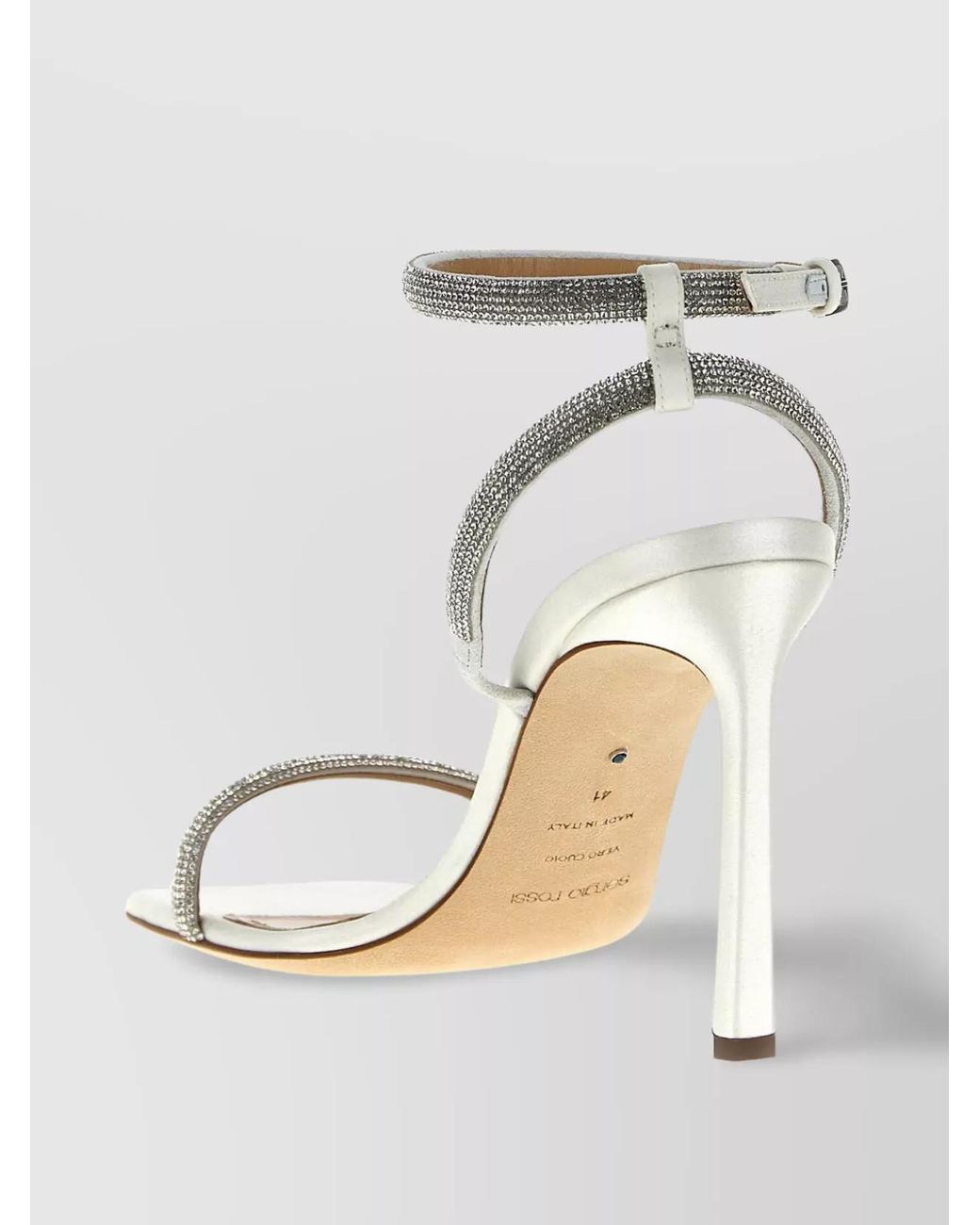 Sergio Rossi White Leather Bridal Sandals