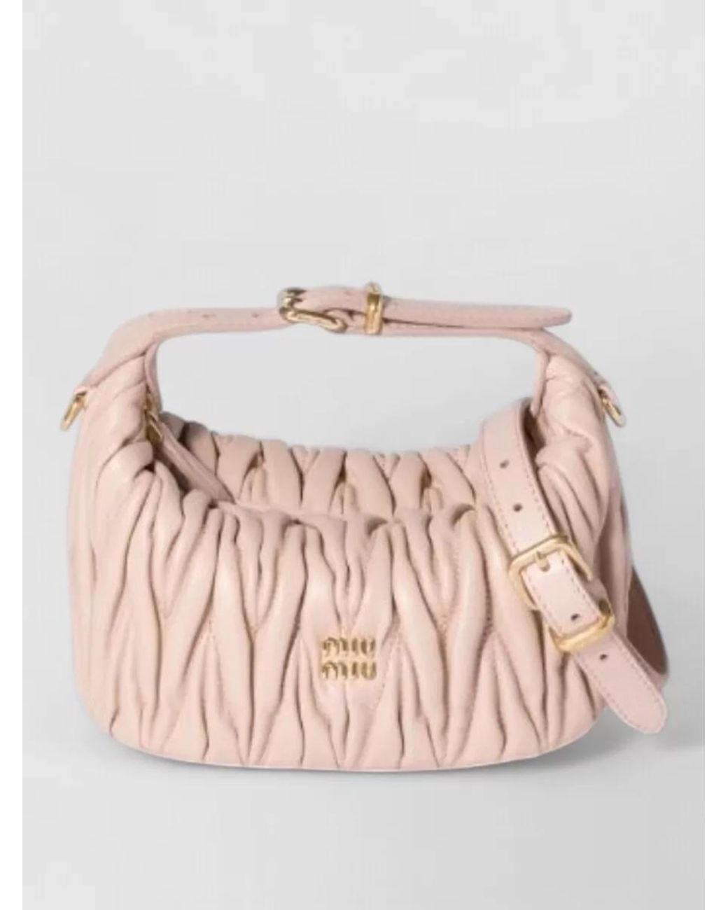Miu Miu Pink Matelassé Lamb Leather Tote Bag