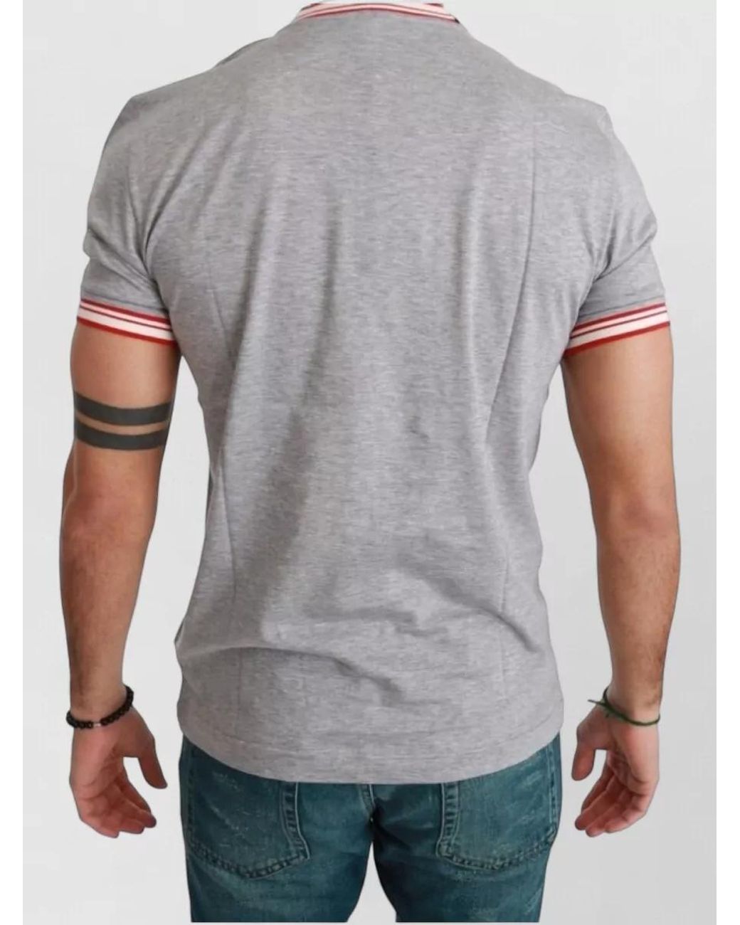 Dolce & Gabbana Blue Cotton Graphic Print Short-Sleeve T-Shirt for men