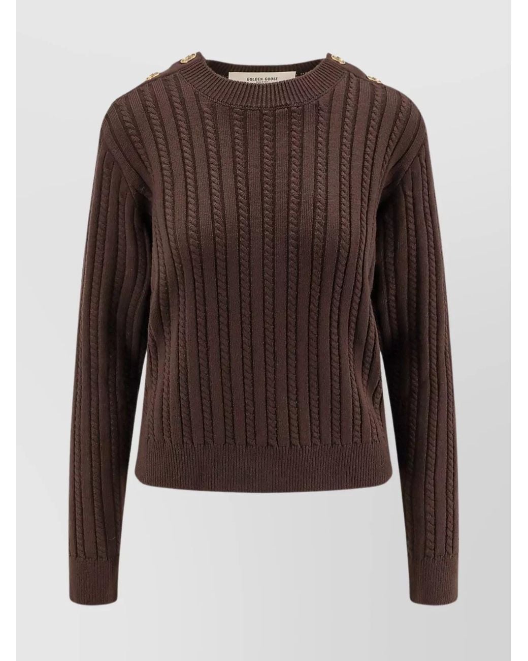 Golden Goose Deluxe Brand Brown Virgin Wool Ribbed Crewneck Sweater
