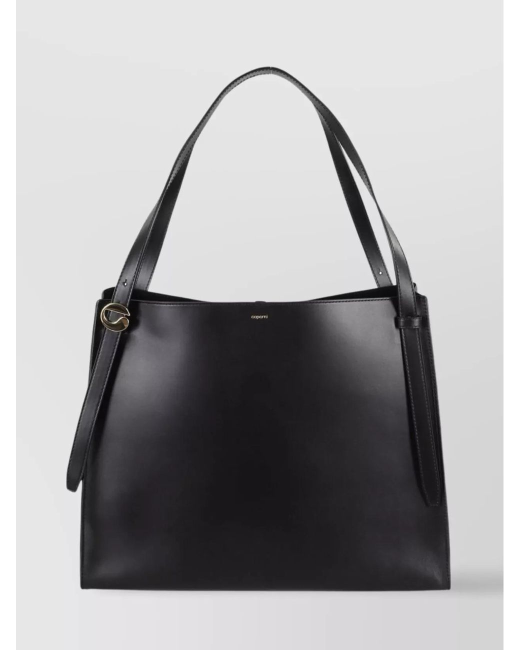 Coperni Black Belt Leather Tote Bag