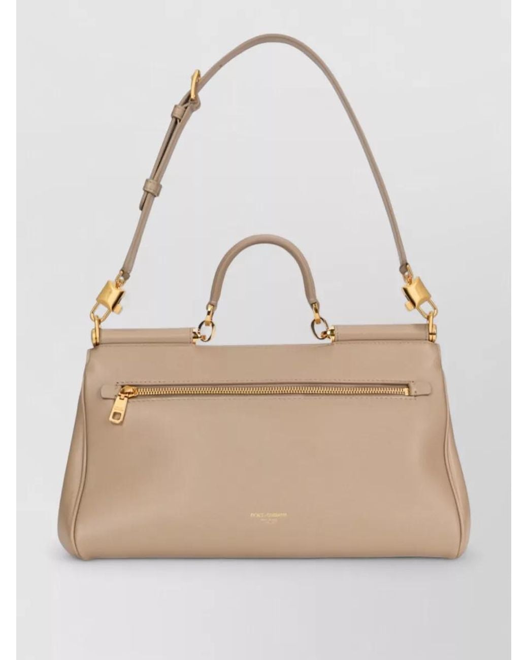 Dolce & Gabbana Natural My Sicily Calfskin Shoulder Bag