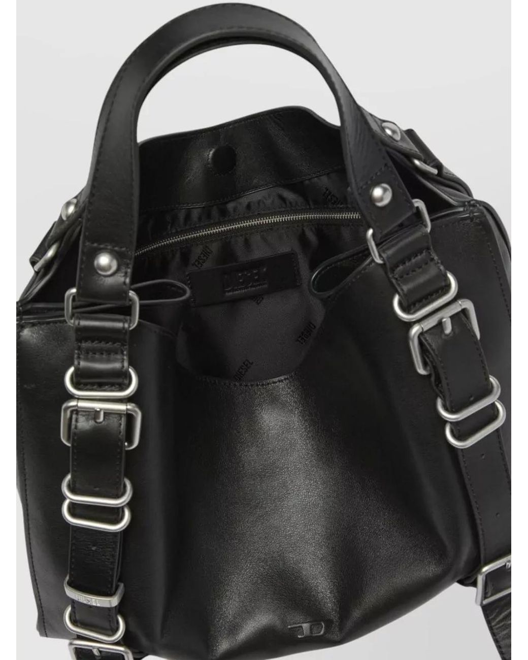 DIESEL Black Medium Leather Shoulder Bag