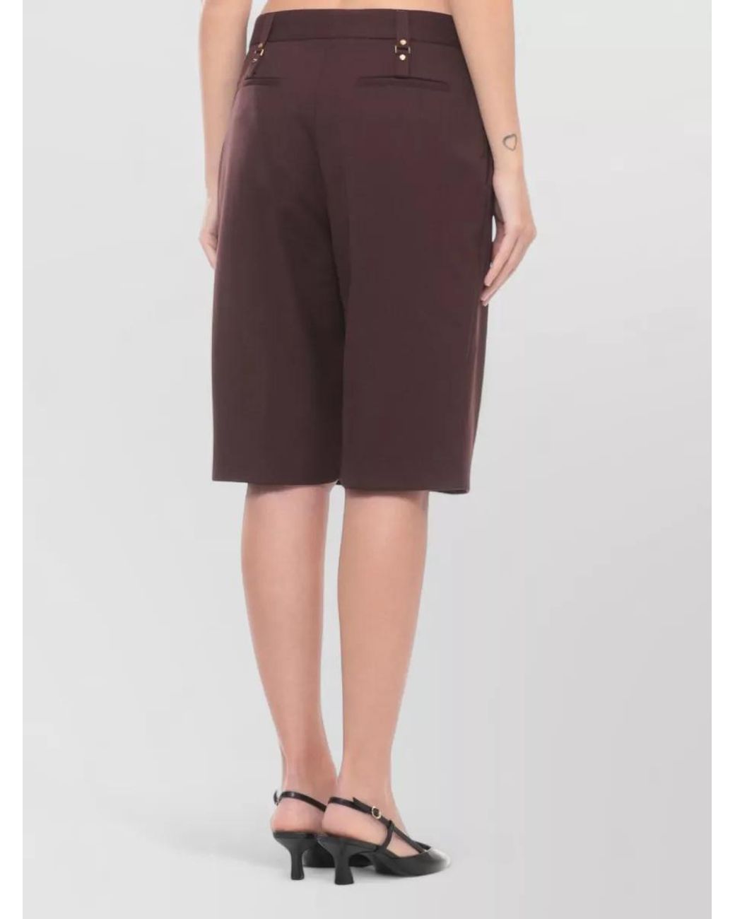 Elisabetta Franchi Blue Cropped Bermuda Shorts