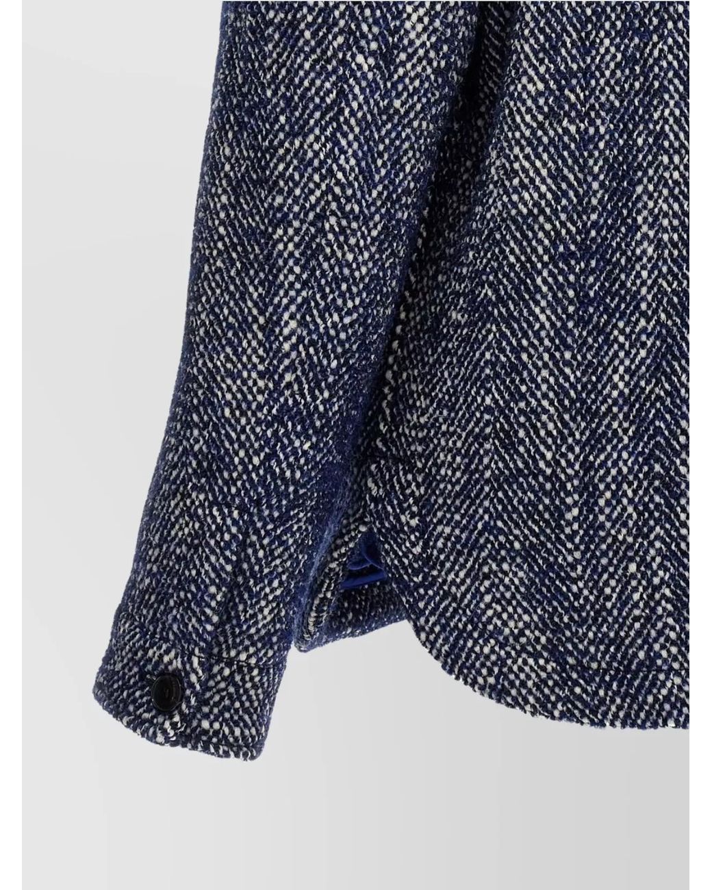 Etro Blue Chevron Wool Shirt Jacket for men