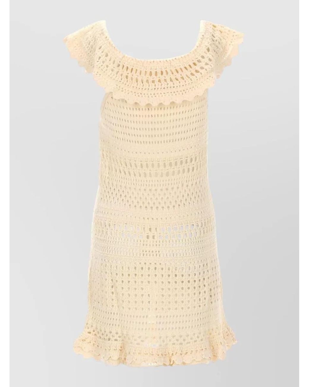 Isabel Marant Natural Straight-Cut Mini Beach Dress