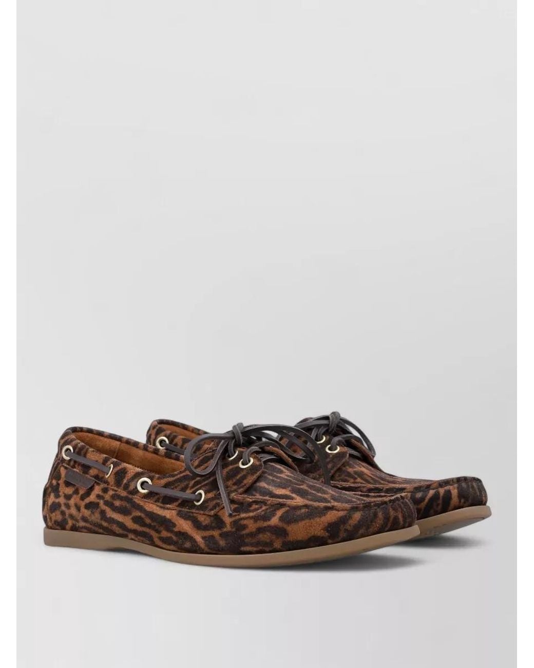 Tom Ford Brown Leather Boat Shoes for men