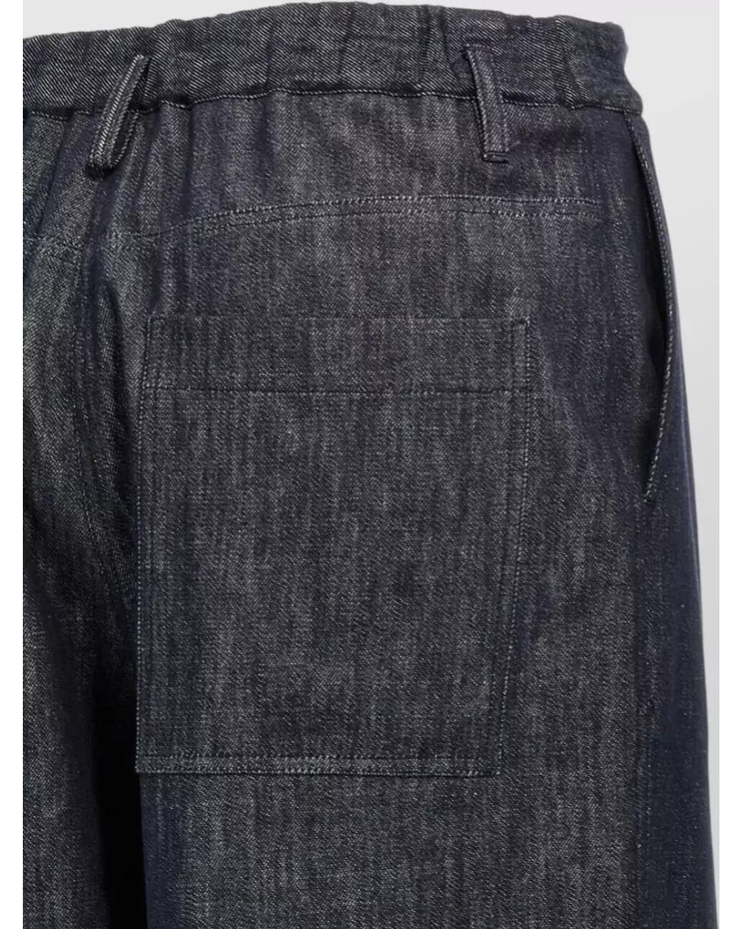 Brunello Cucinelli Blue Cropped Wide-Leg Trousers