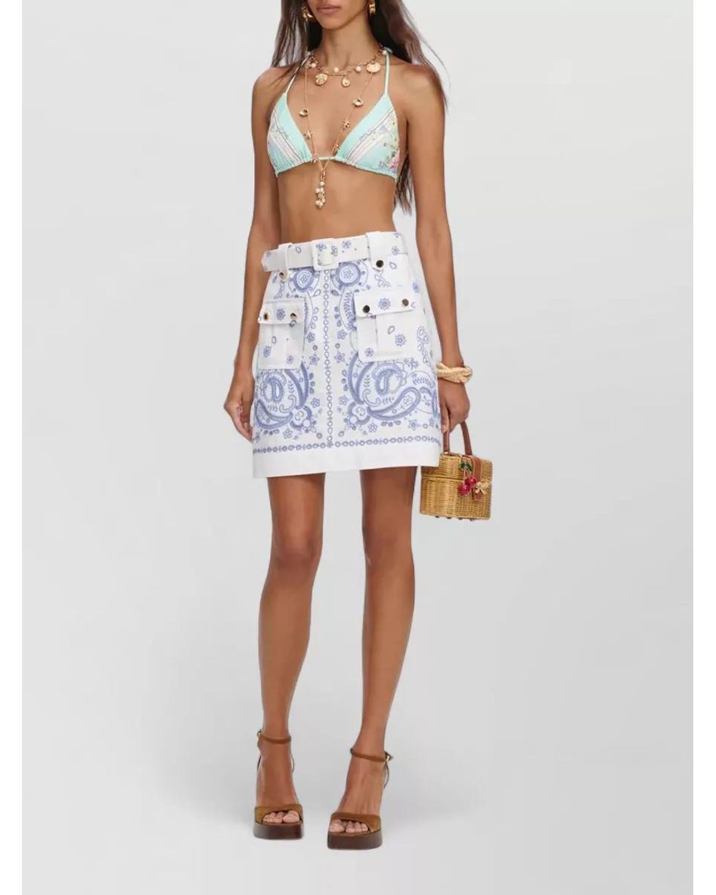 Self-Portrait White Linen Blend High-Rise Tailored Shorts