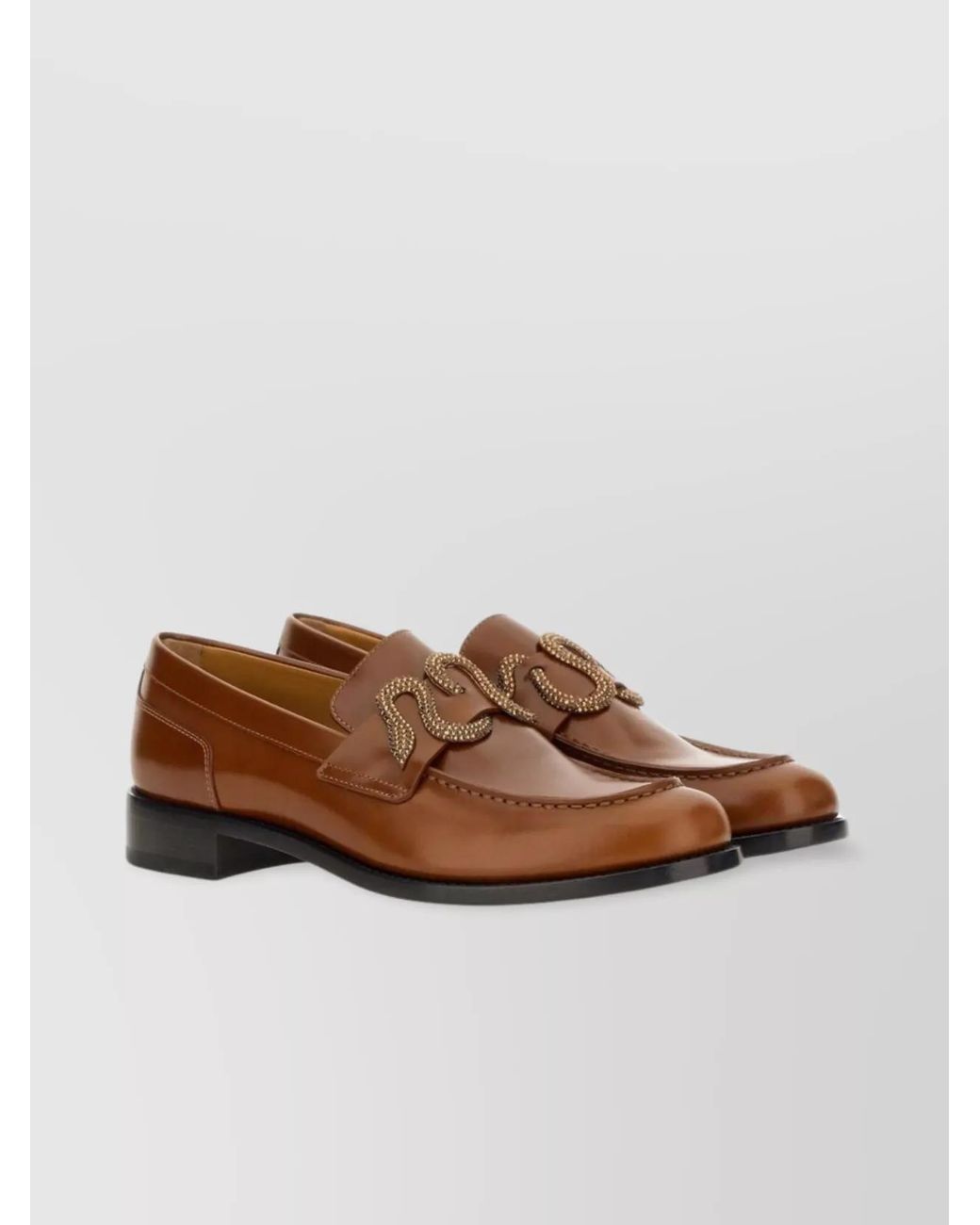 Rene Caovilla Brown Leather Loafers