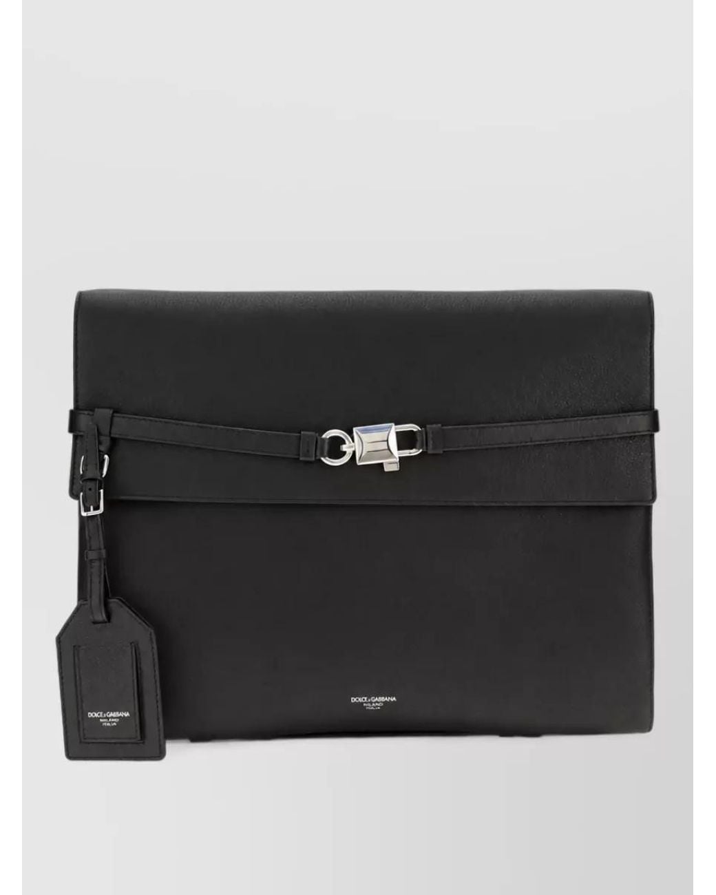 Dolce & Gabbana Black Leather Clutch Bag for men