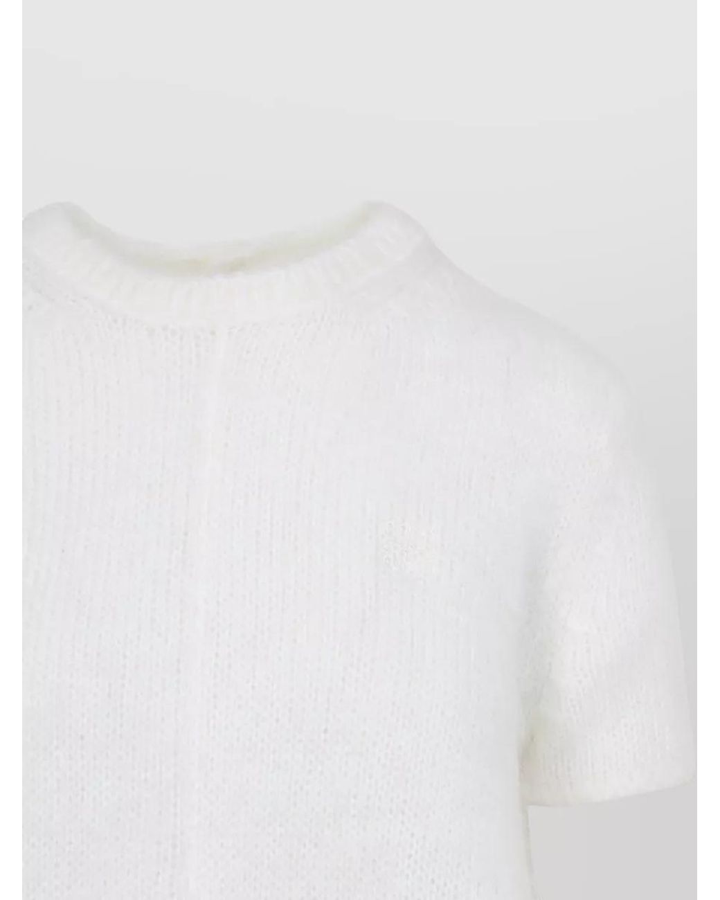 Loewe White Mohair Short Sleeve Sweater
