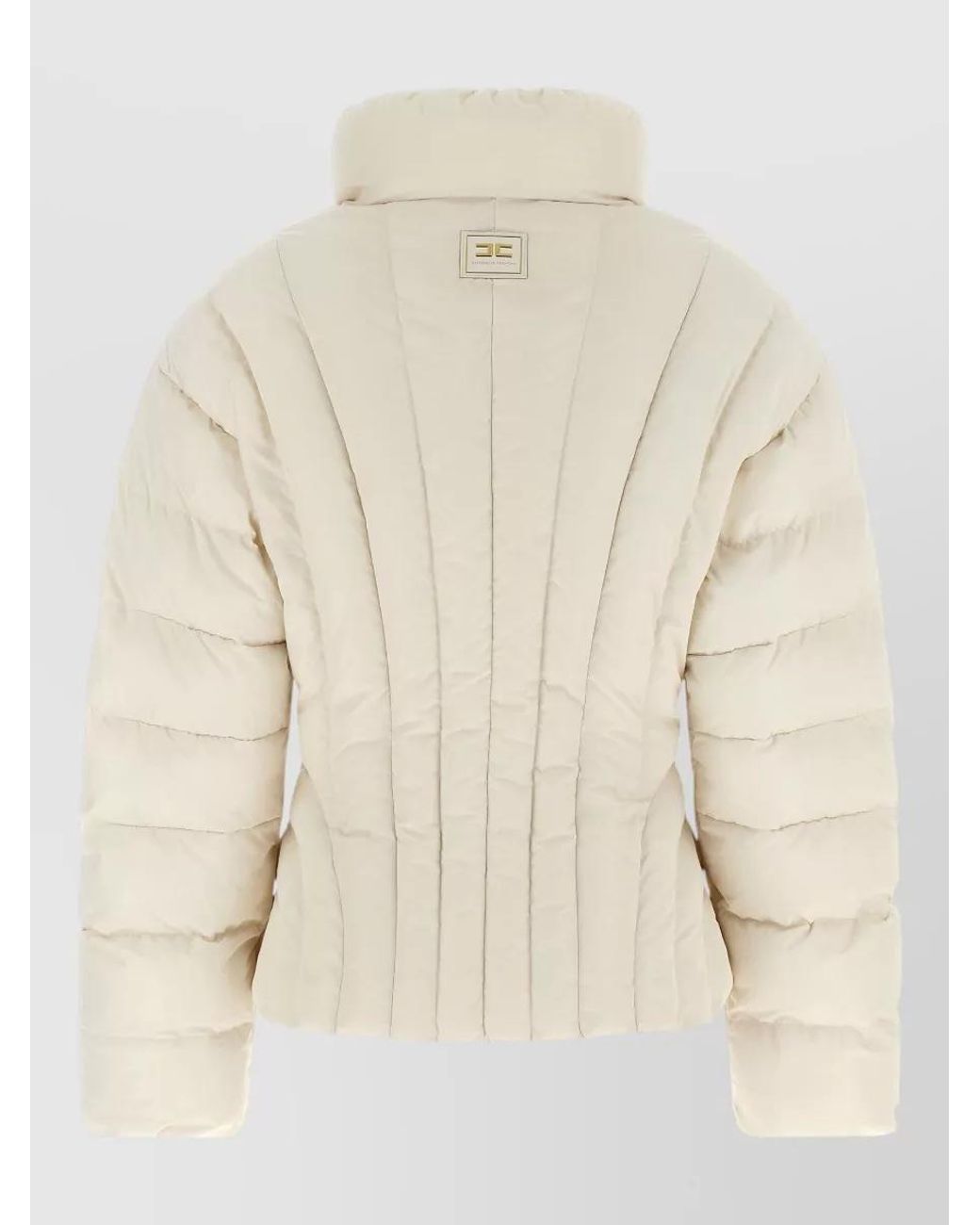 Elisabetta Franchi Natural Quilted Down Parka Coat