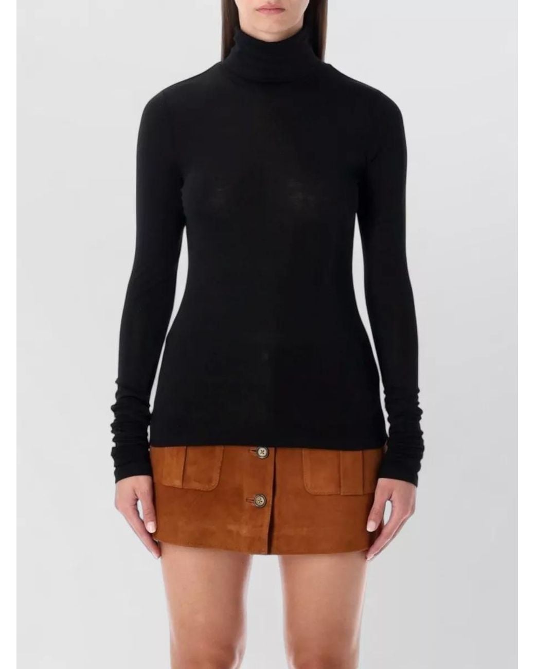 THE GARMENT Blue Slim-Fit High-Neck Long-Sleeve Jersey Top