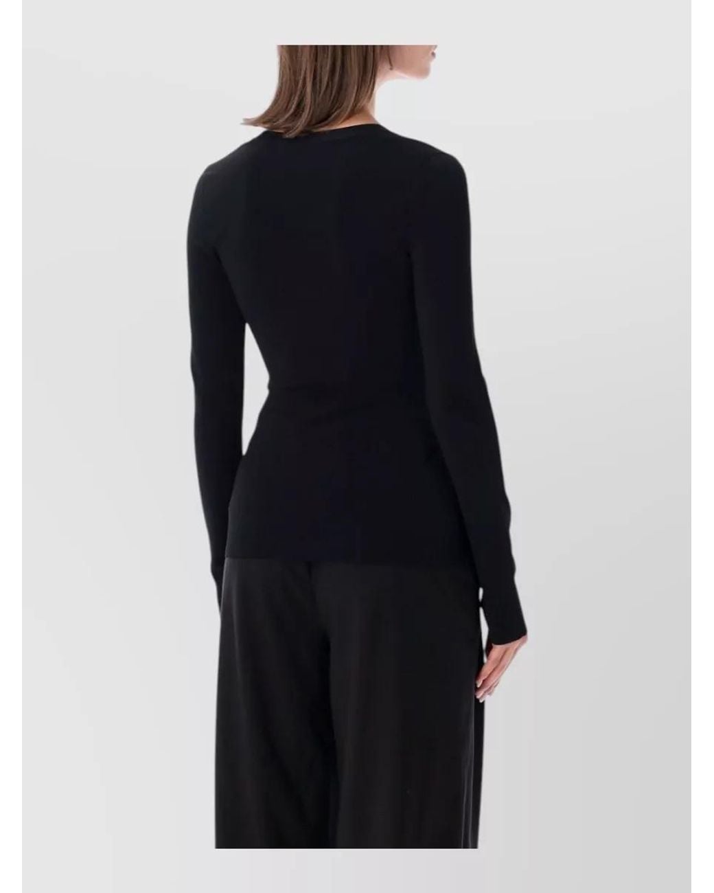 Stella McCartney Blue Fine-Knit Slim-Fit Scoop-Neck Long-Sleeve Top