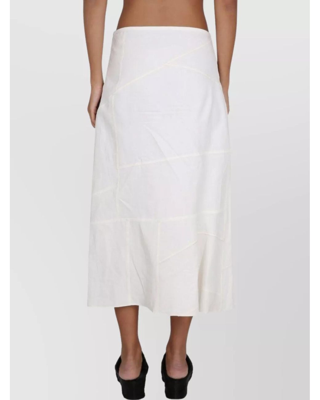 Jil Sander White Linen A-Line Skirt