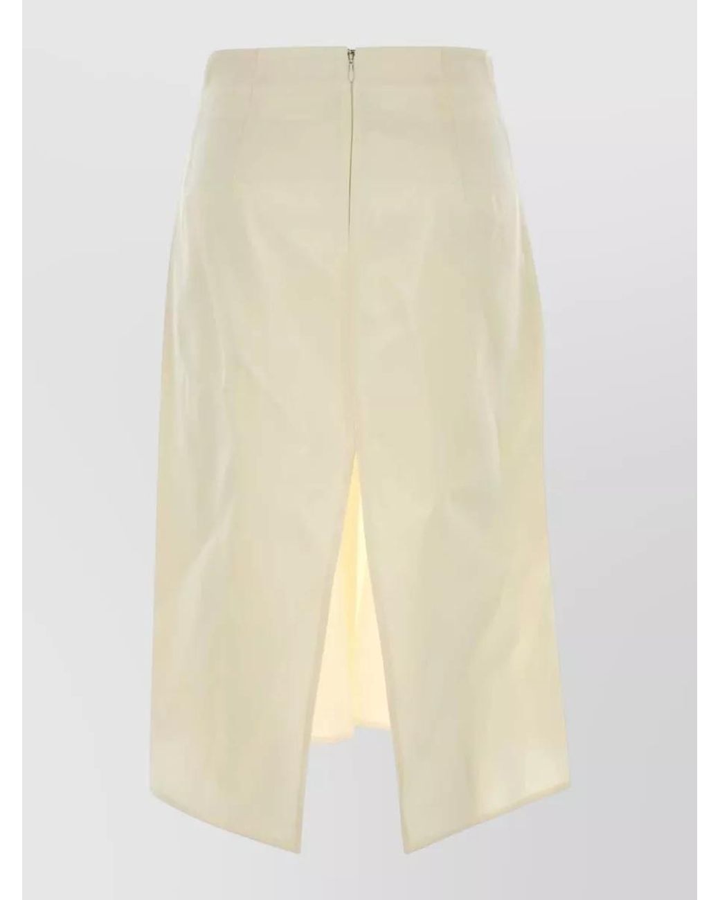 Bottega Veneta Natural Satin Pencil Skirt