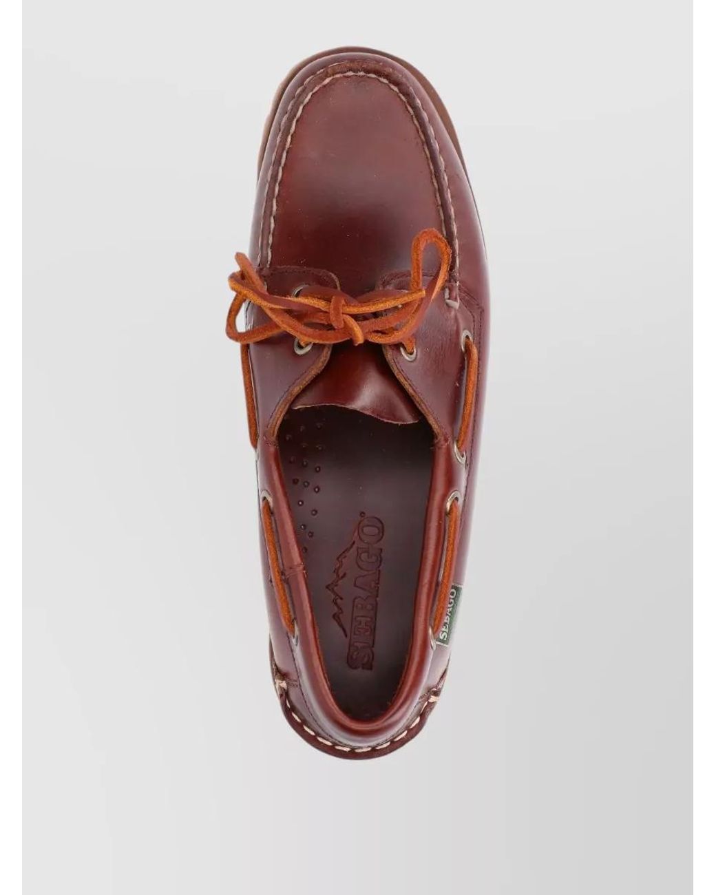 Sebago Brown Leather Lace-Up Loafers