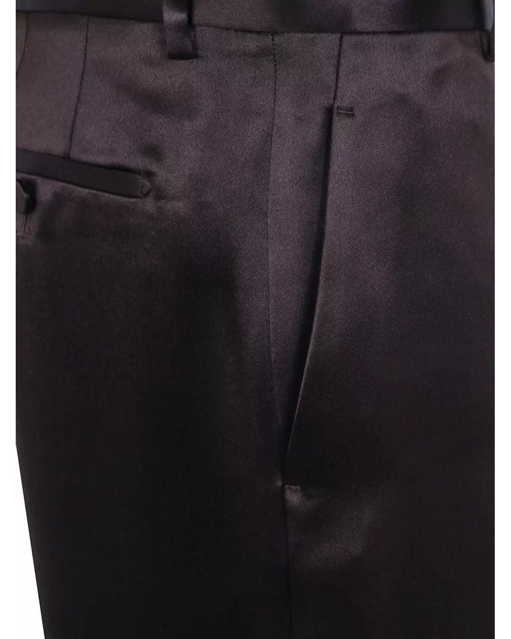 Tom Ford Blue Silk Wide-Leg Tailored Trousers