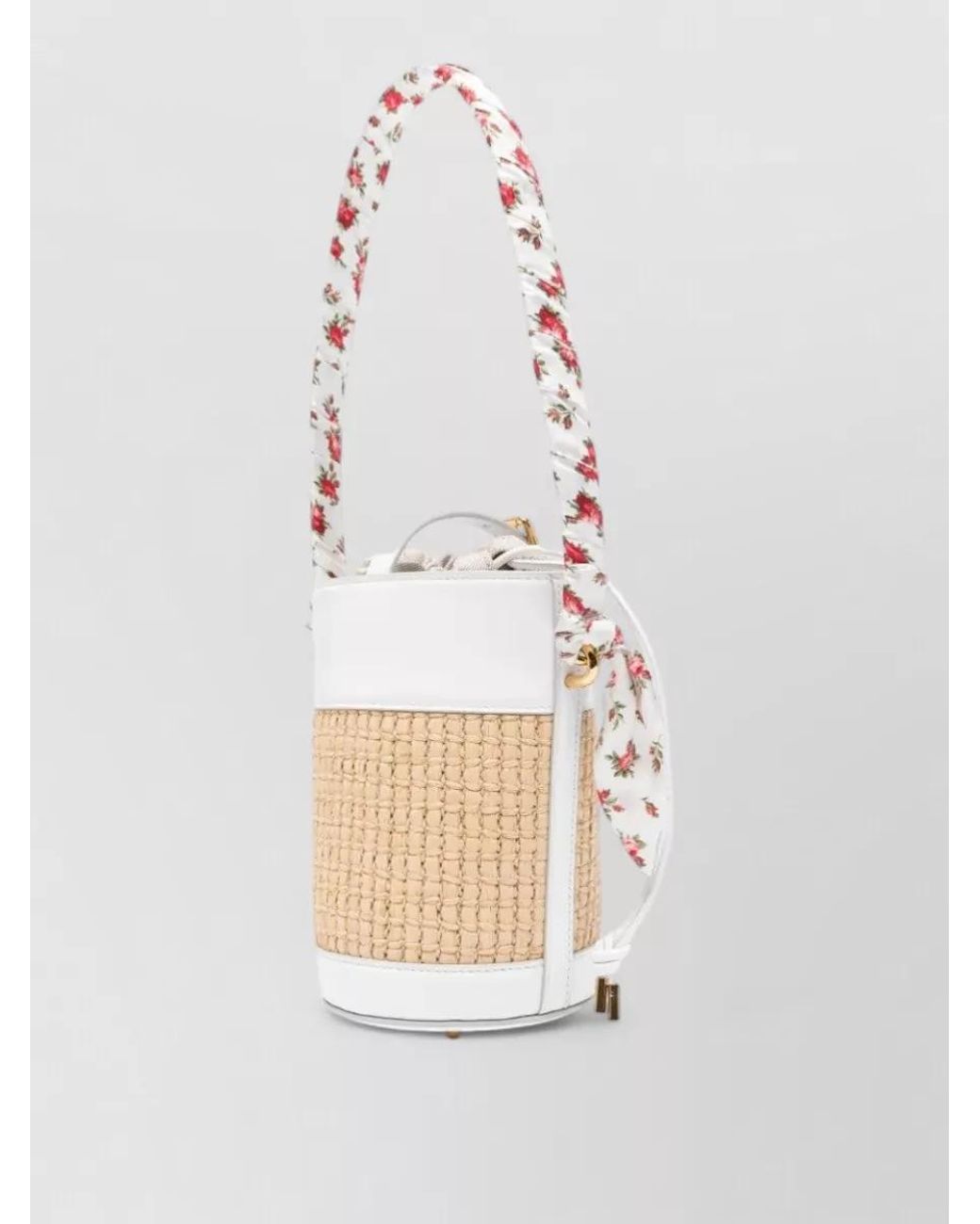 Dolce & Gabbana White Capri Raffia Bucket Bag