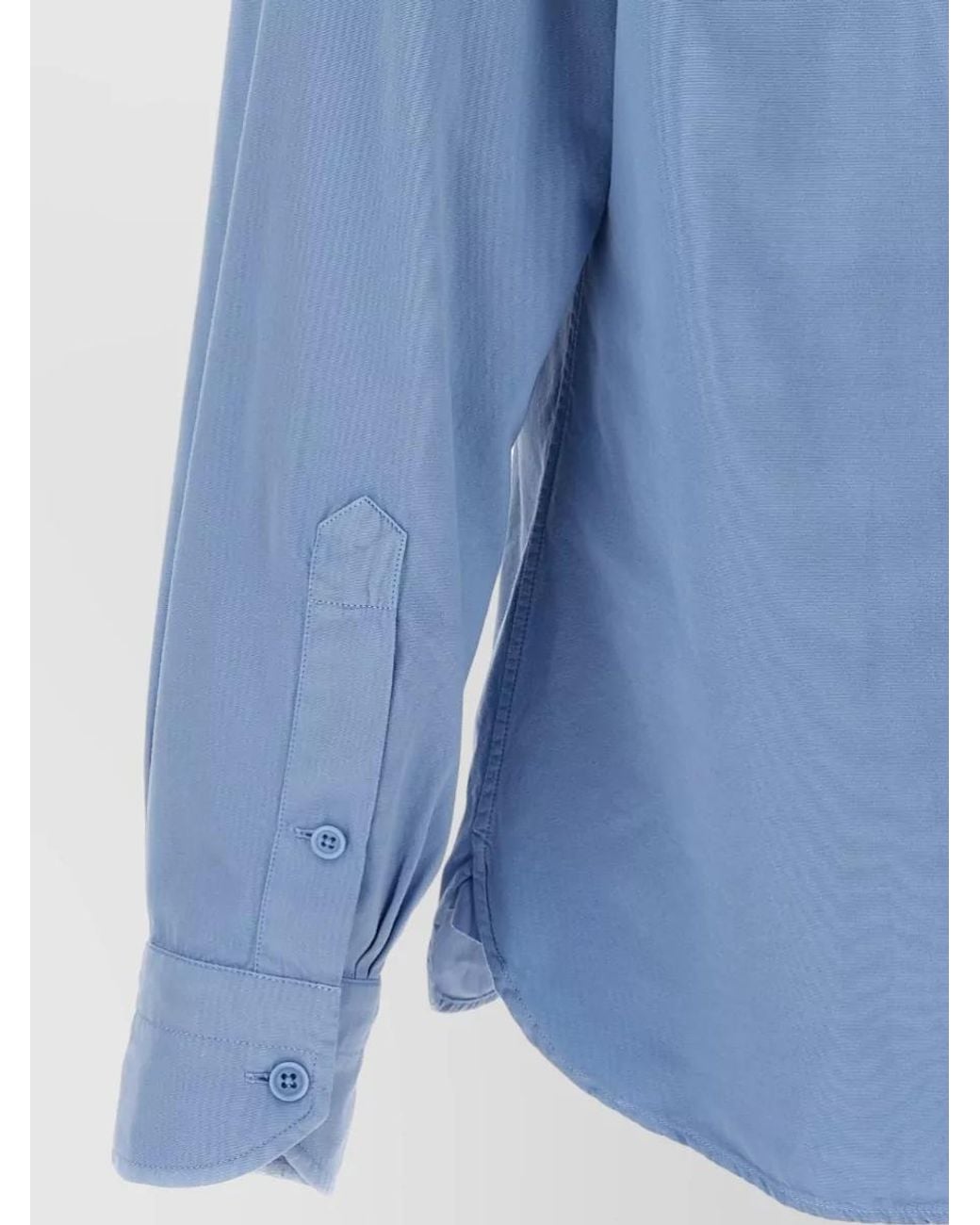 Tom Ford Blue Silk Cotton Long-Sleeve Shirt for men