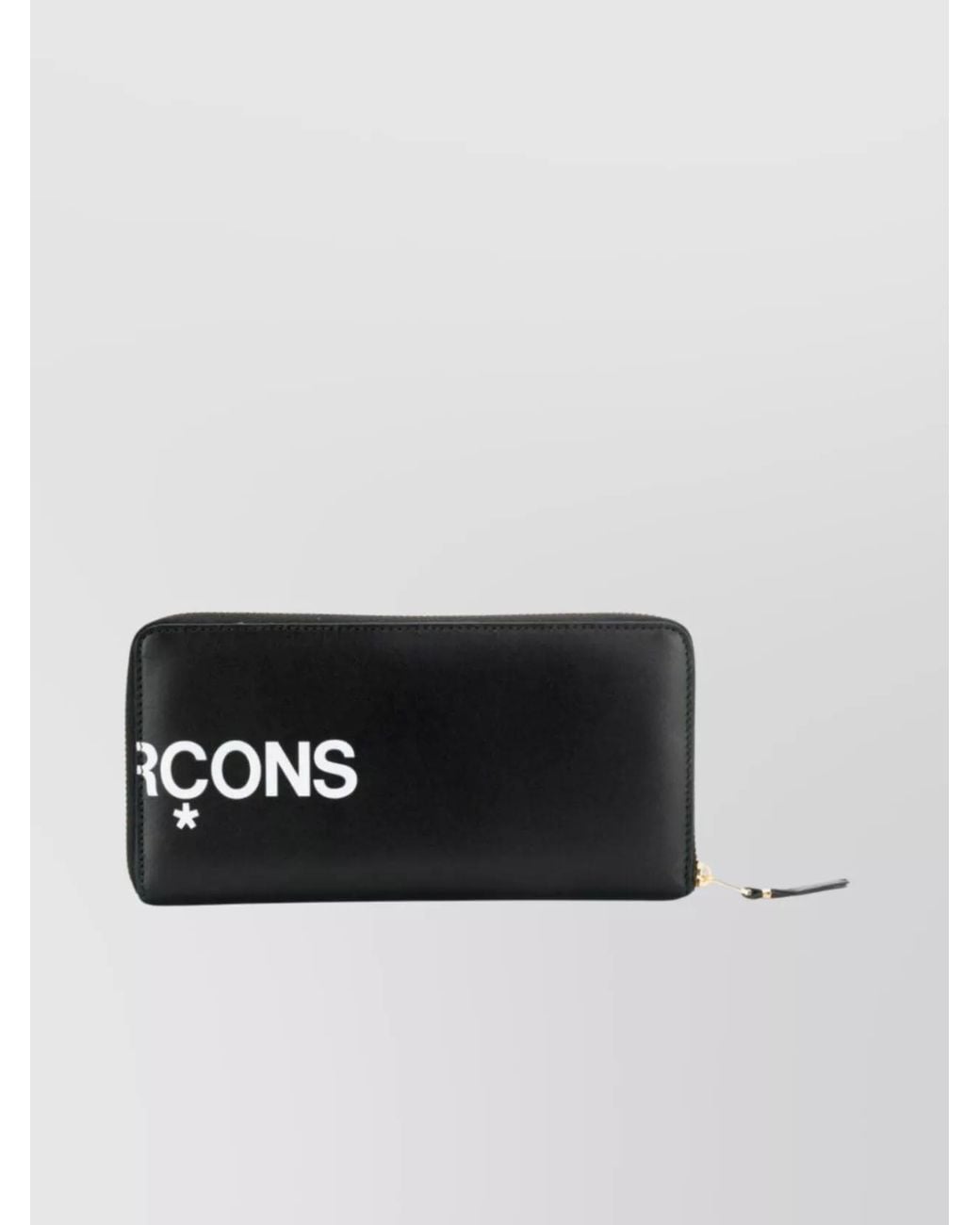 Comme des Garçons Black Leather Zip Around Logo Wallet