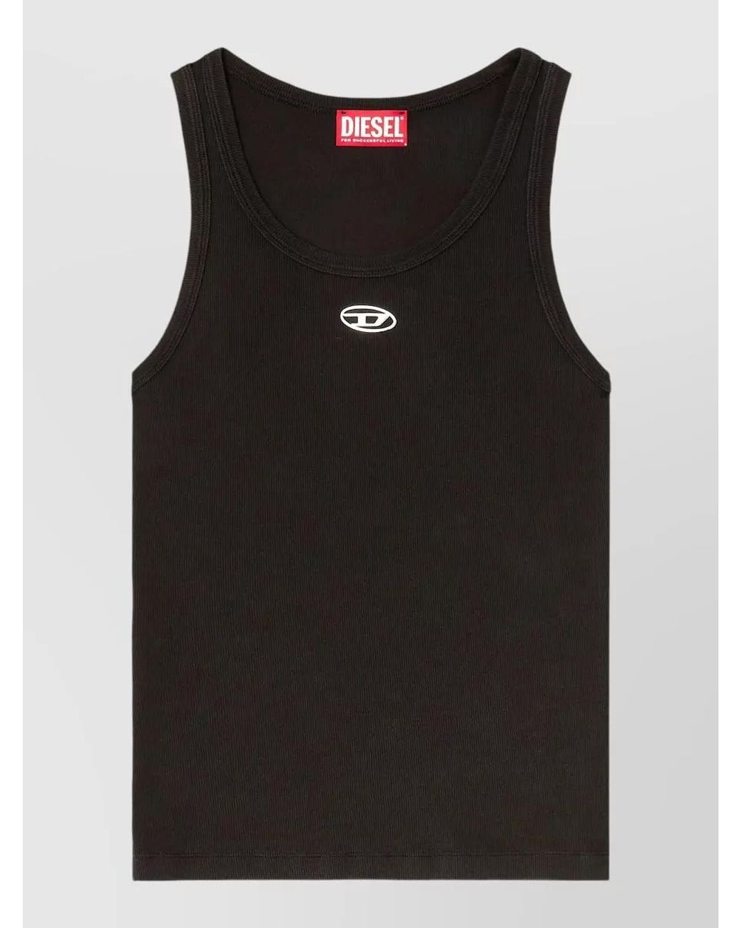 DIESEL Black Ribbed Slim-Fit Sleeveless Tank Top