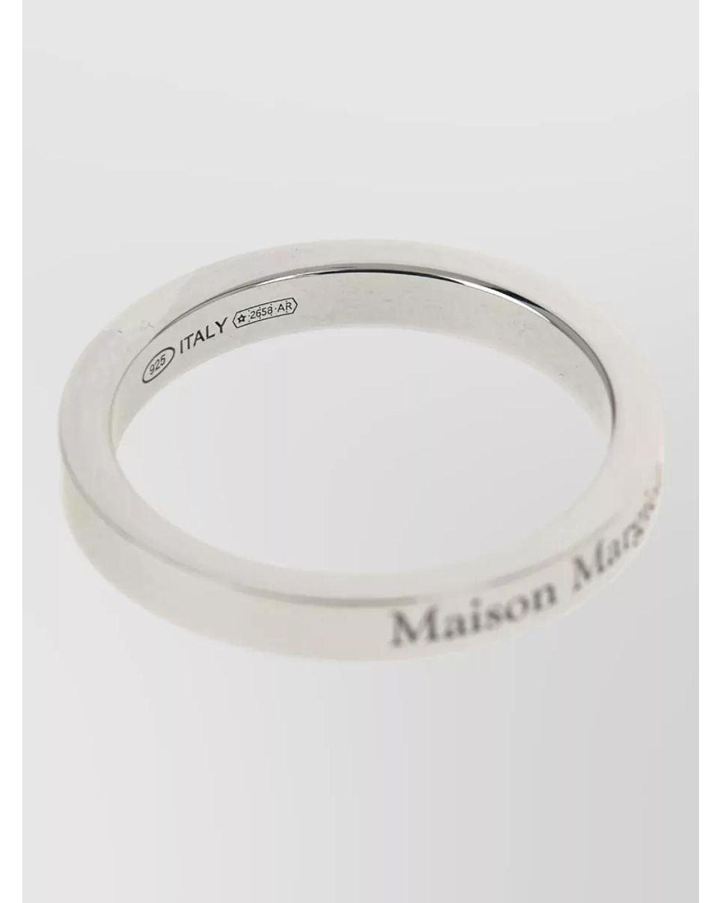 Maison Margiela Gray Sterling Logo Ring for men