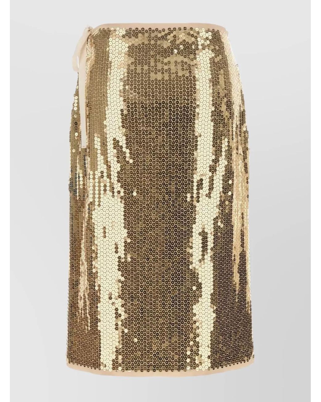 Prada Metallic Sequined Pencil Skirt