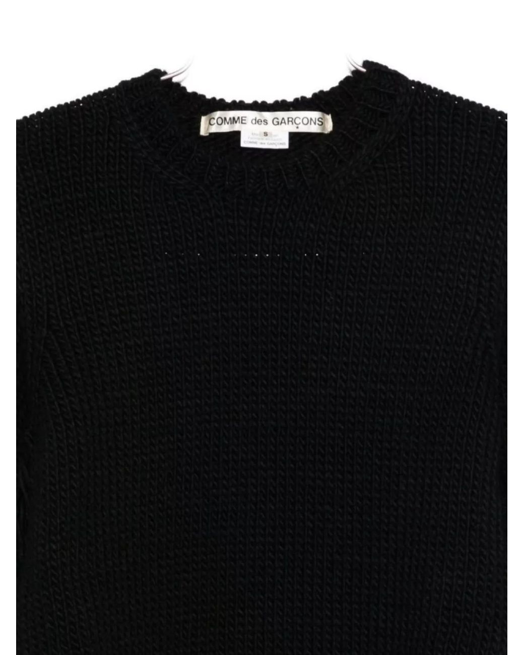 Comme des Garçons Black Wool Fringed Sleeveless Sweatshirt
