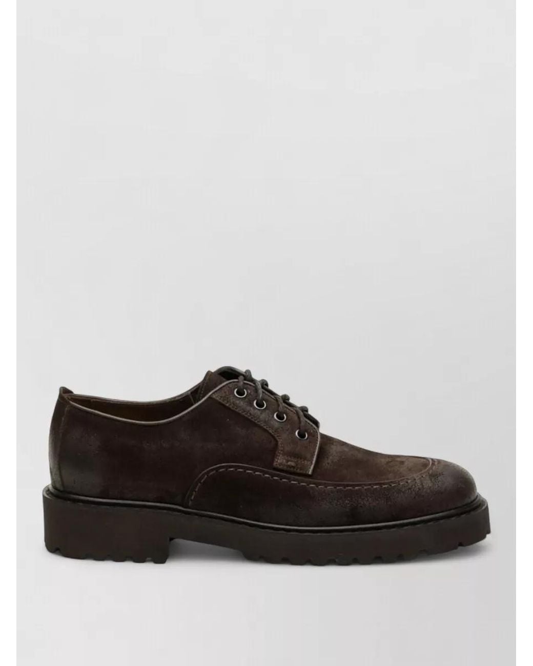 Doucal's Black Leather Derby Shoes for men