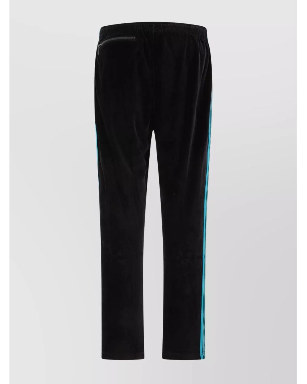 Needles Blue Track Velvet Trousers Side Stripes for men