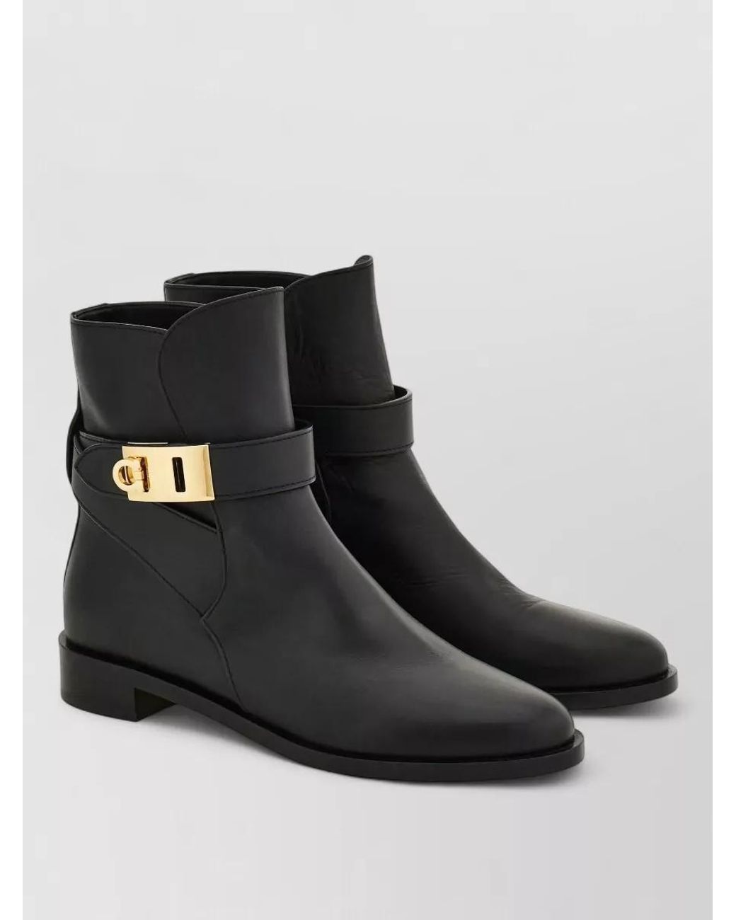 Ferragamo Black Leather Ankle Boots