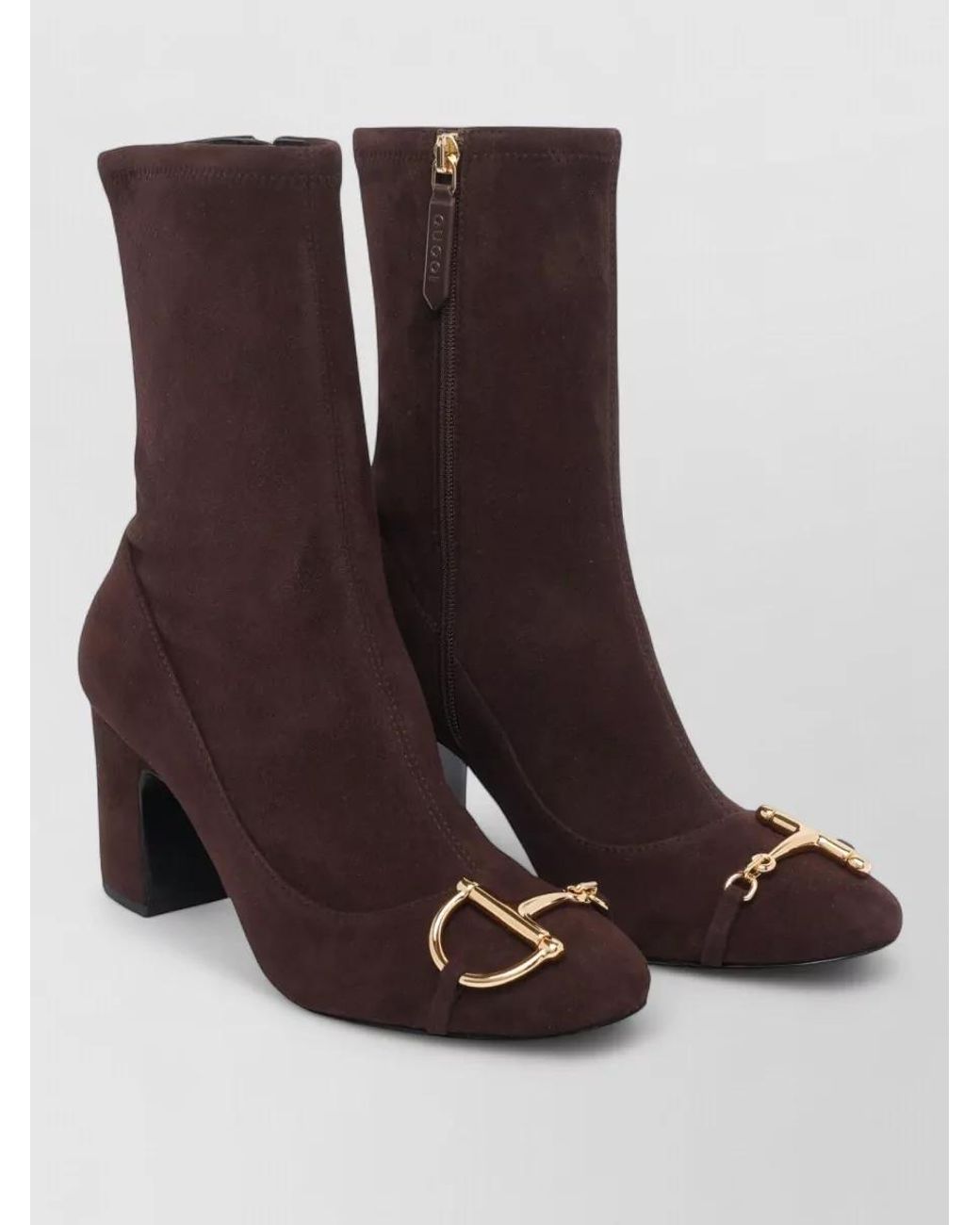 Gucci Brown Suede Leather Ankle Boots