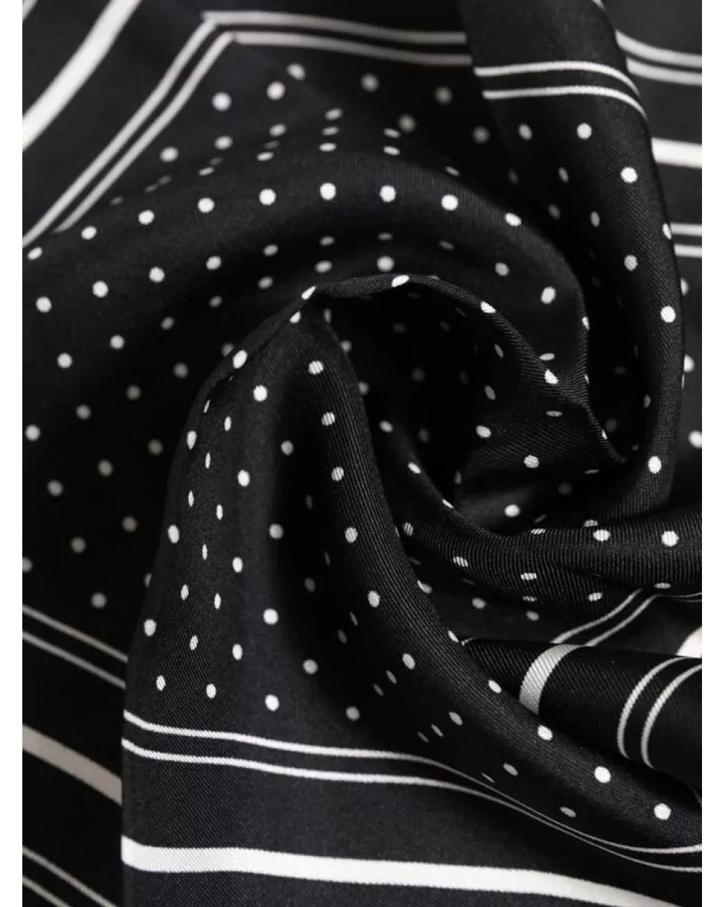 Dolce & Gabbana Black Silk Polka Dot Scarf for men