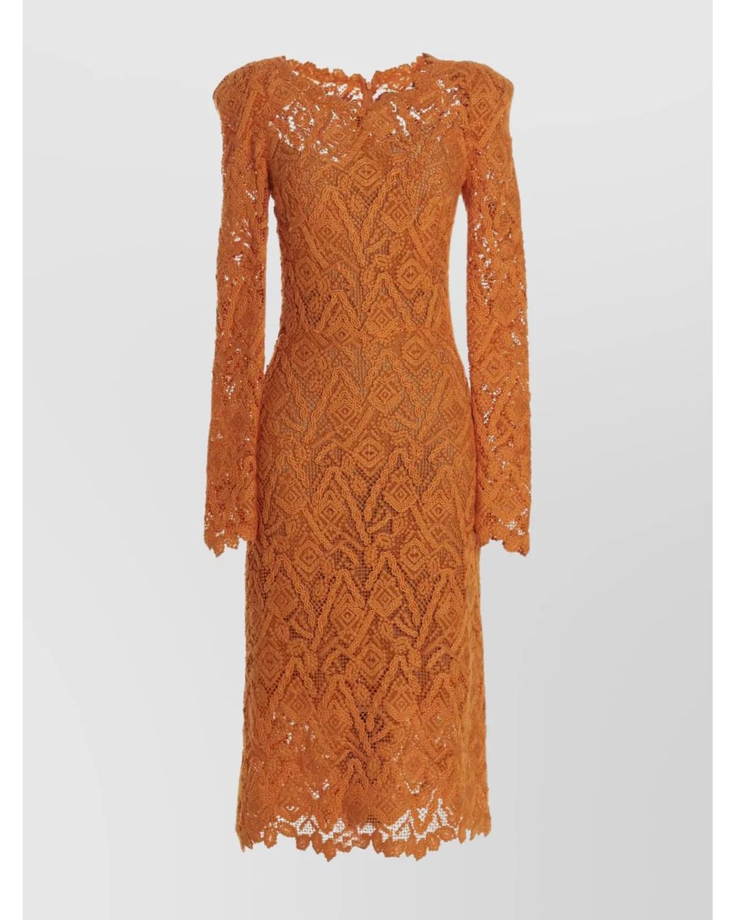 Ermanno Scervino Orange Macramé Lace Mini Dress