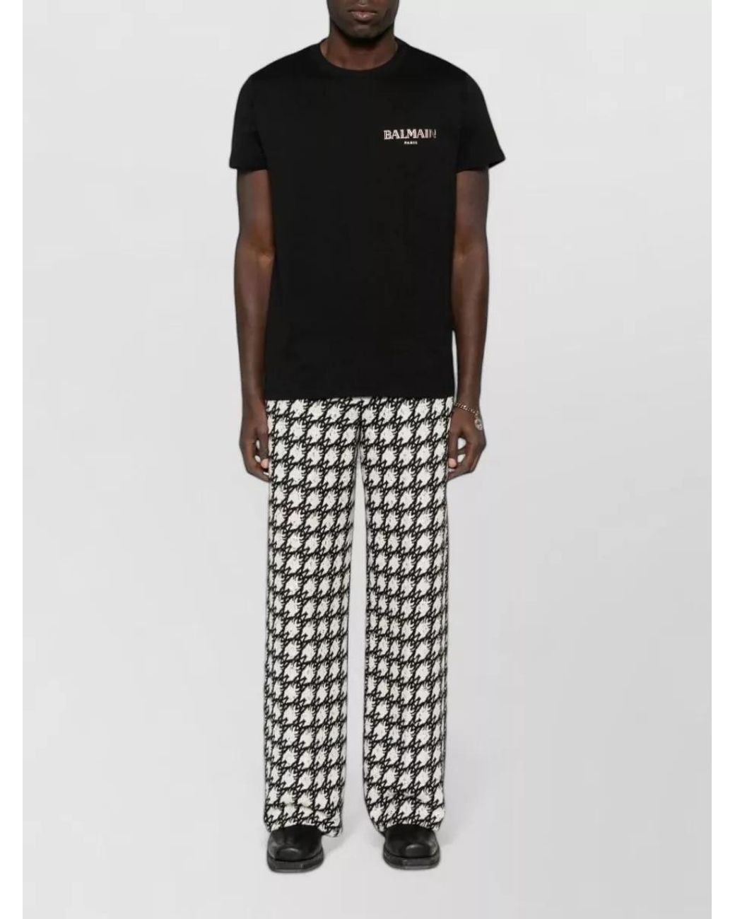Balmain Black Cotton T-Shirt for men