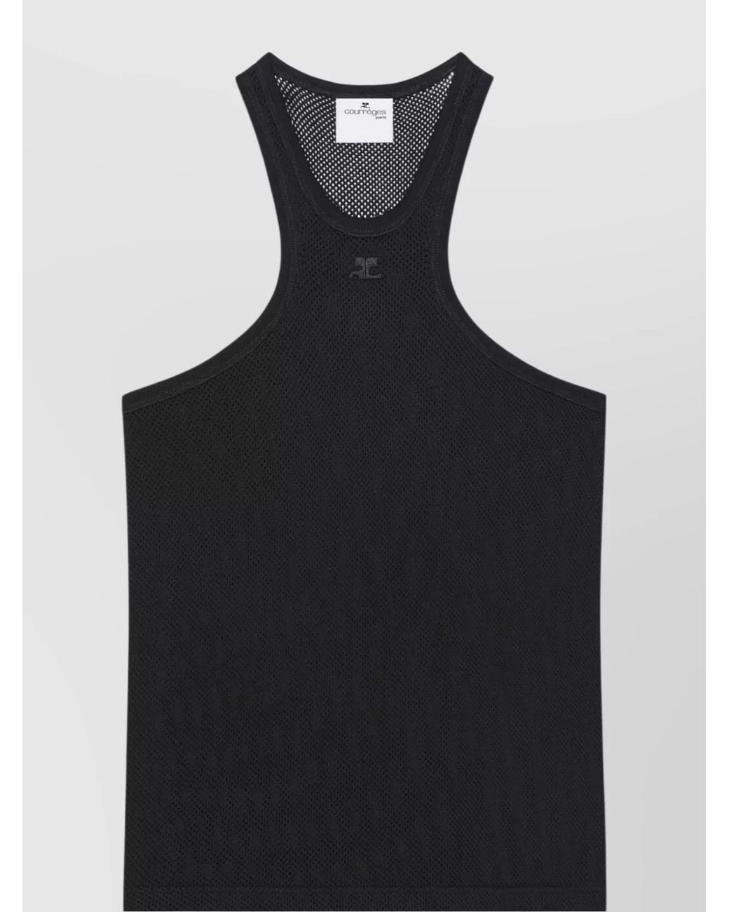 Courreges Black Sleeveless Racerback Tank Top for men