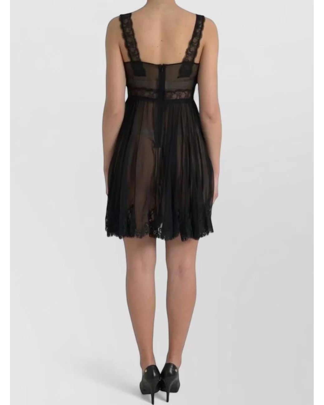 Dolce & Gabbana Black Silk Mini Nightdress