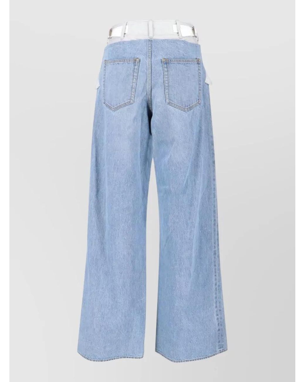 Sacai Blue Straight-Leg Wide-Leg Trousers