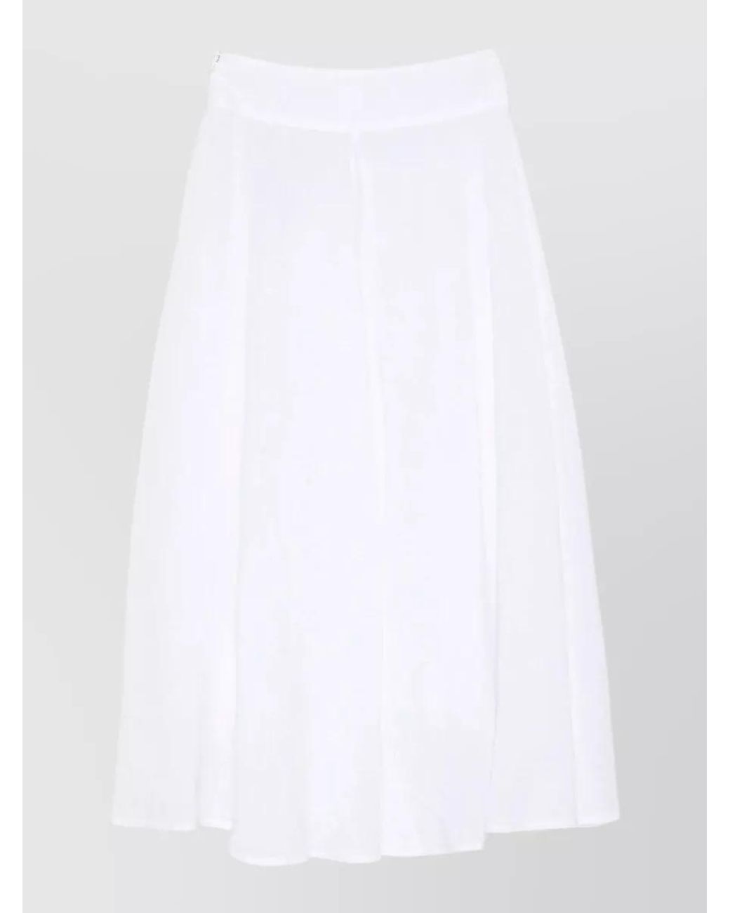 120% Lino White Linen Maxi A-Line Skirt