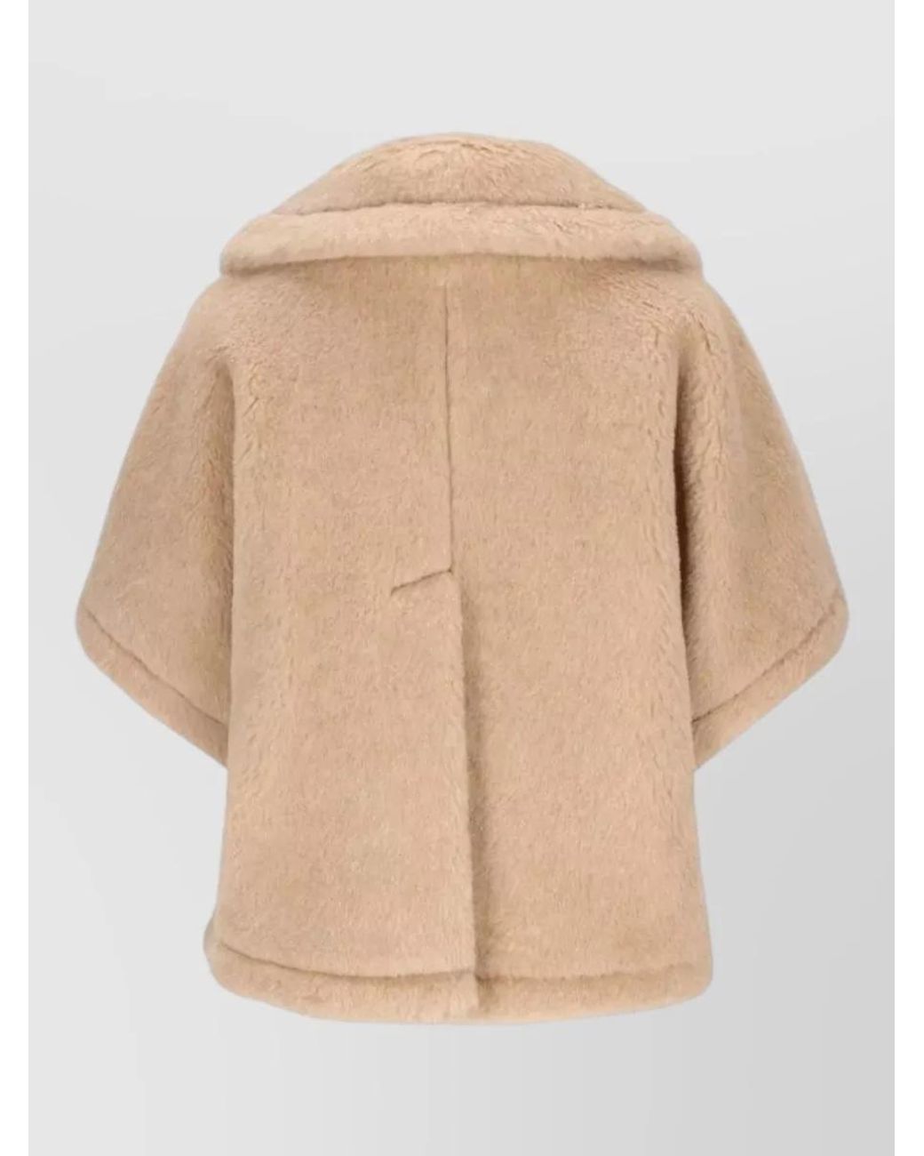 Max Mara Natural Silk Alpaca Wool Cape Coat